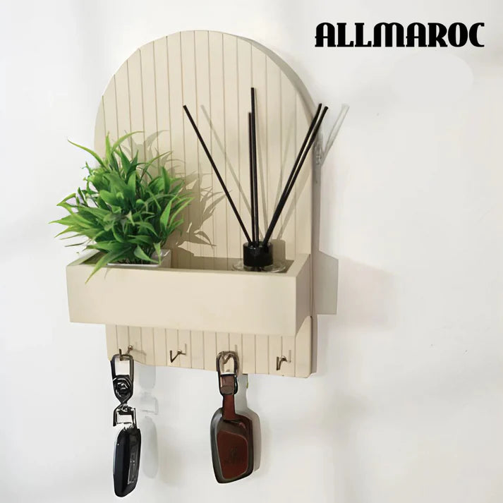 Porte-clés mural avec étagère