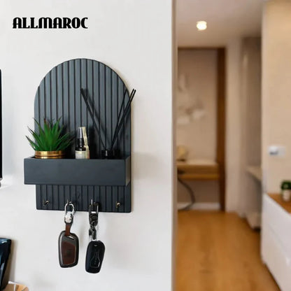 Porte-clés mural avec étagère